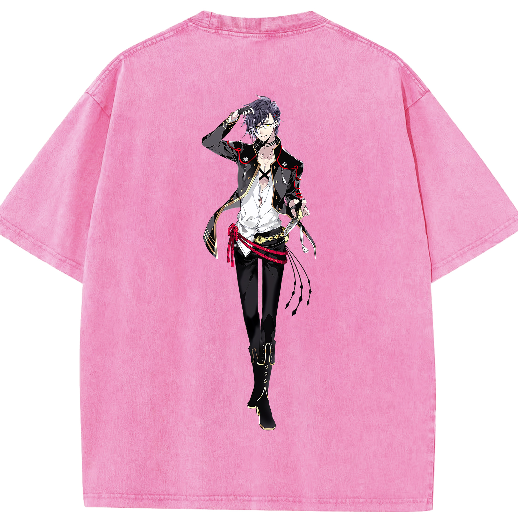 （画像用） 刀剣乱舞 Touken Ranbu 綿100% ヴィンテージ風 半袖Tシャツ（背面プリント）